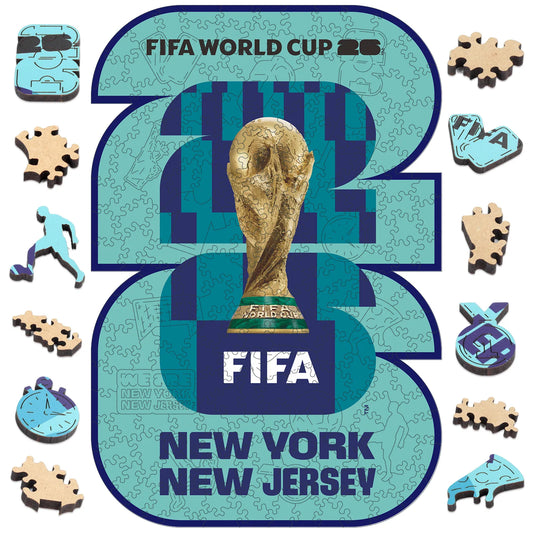 FIFA World Cup 2026 Wooden Jigsaw Puzzle | 200 Pieces, NYC New Jersey Logo