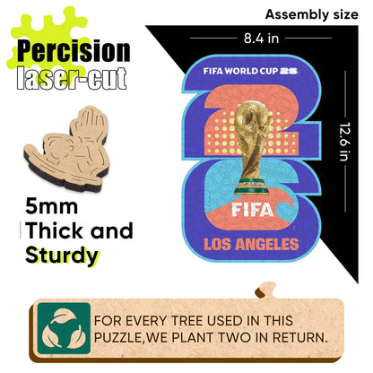 FIFA World Cup 2026 Wooden Jigsaw Puzzle | 200 Pieces, Los Angeles Logo