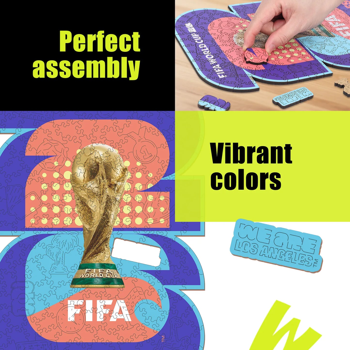 FIFA World Cup 2026 Wooden Jigsaw Puzzle | 200 Pieces, Los Angeles Logo