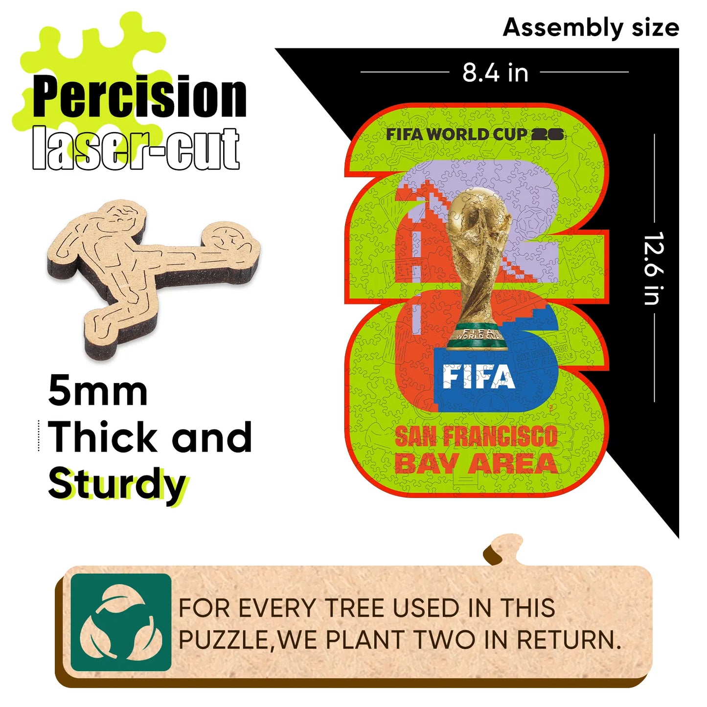 FIFA World Cup 2026 Wooden Jigsaw Puzzle | 200 Pieces, San Francisco Bay Area