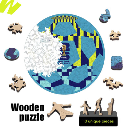 FIFA World Cup 2026 Wooden Jigsaw Puzzle | 200 Pieces, NYC New Jersey Ball