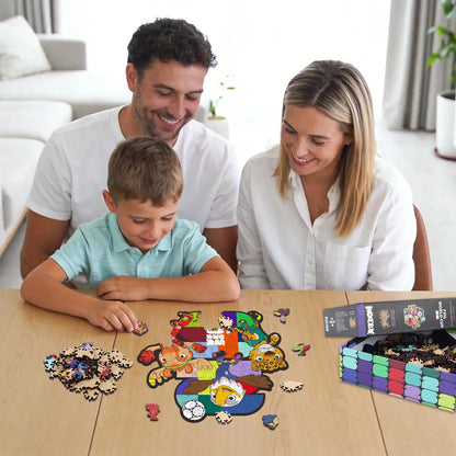 FIFA World Cup 2026 Wooden Jigsaw Puzzle | 150 Pieces, USACANMEX Mascots 26