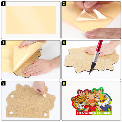 FIFA World Cup 2026 Wooden Jigsaw Puzzle | 150 Pieces, USACANMEX Mascots
