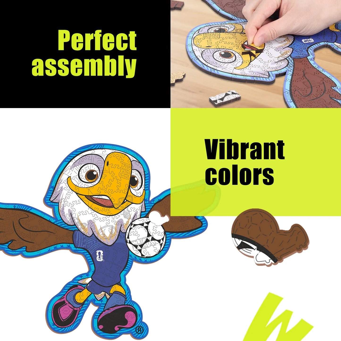 FIFA World Cup 2026 Wooden Jigsaw Puzzle | 150 Pieces, USA Mascot