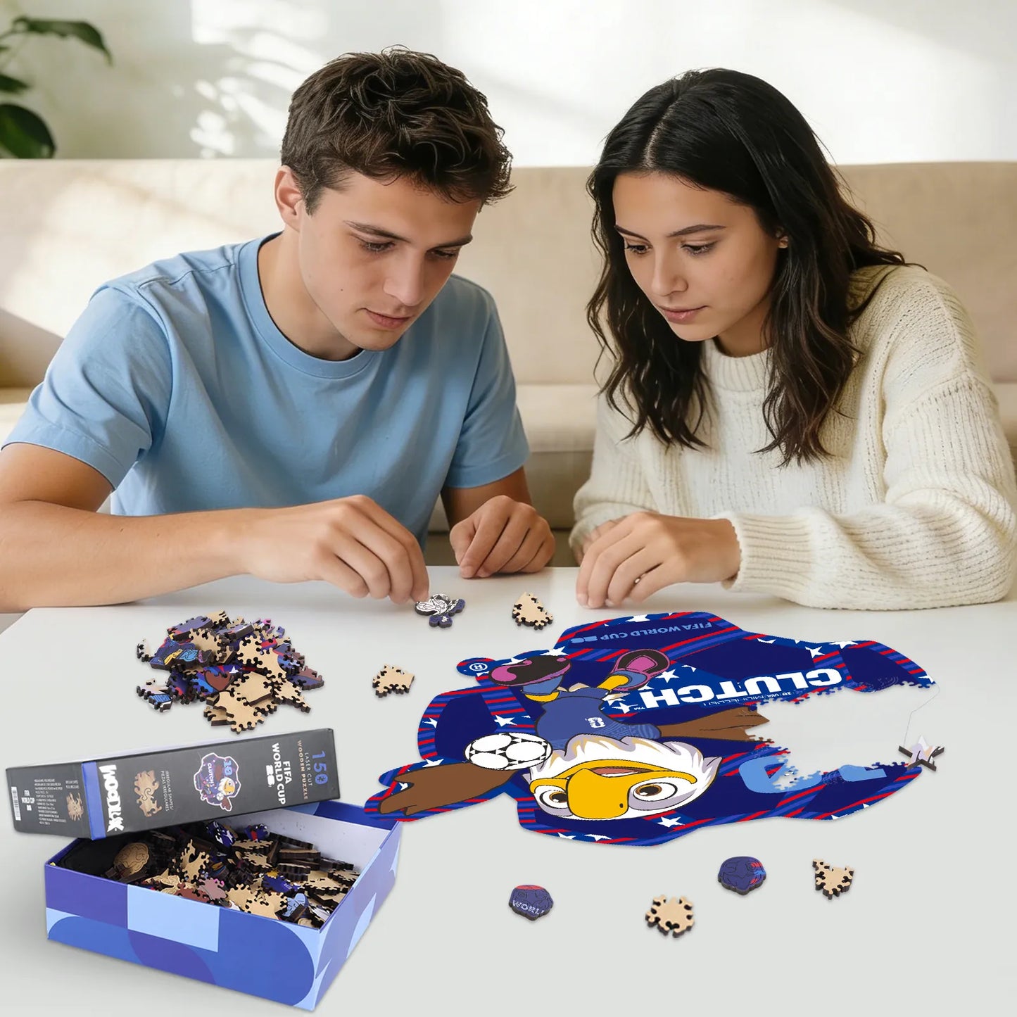 FIFA World Cup 2026 Wooden Jigsaw Puzzle | 150 Pieces, USA Mascot 10