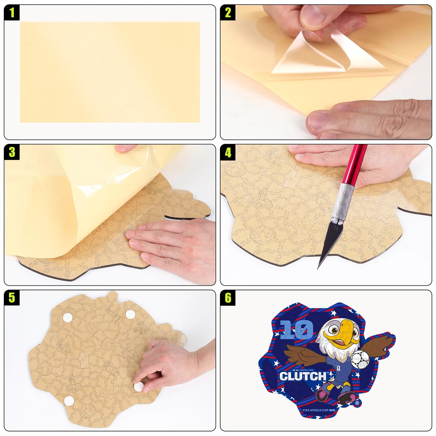 FIFA World Cup 2026 Wooden Jigsaw Puzzle | 150 Pieces, USA Mascot 10