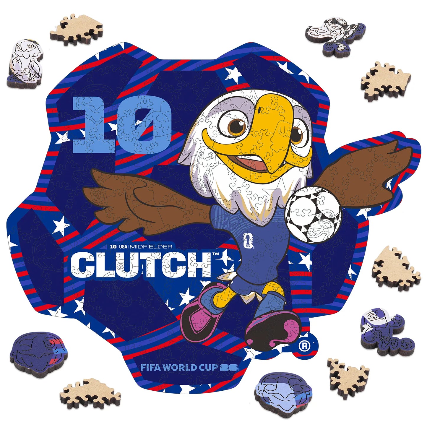 FIFA World Cup 2026 Wooden Jigsaw Puzzle | 150 Pieces, USA Mascot 10