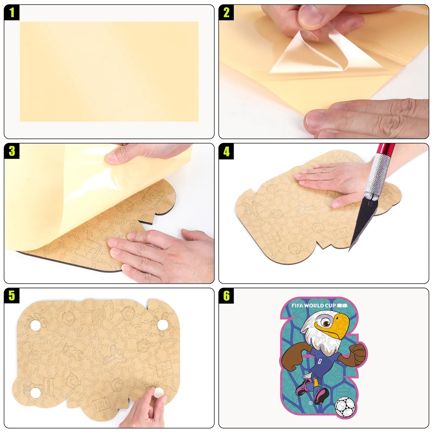 FIFA World Cup 2026 Wooden Jigsaw Puzzle | 150 Pieces, USA Mascots