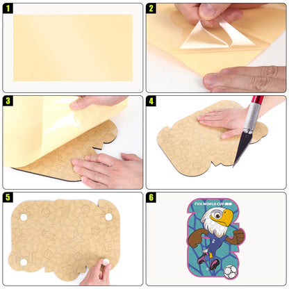 FIFA World Cup 2026 Wooden Jigsaw Puzzle | 150 Pieces, USA Mascots
