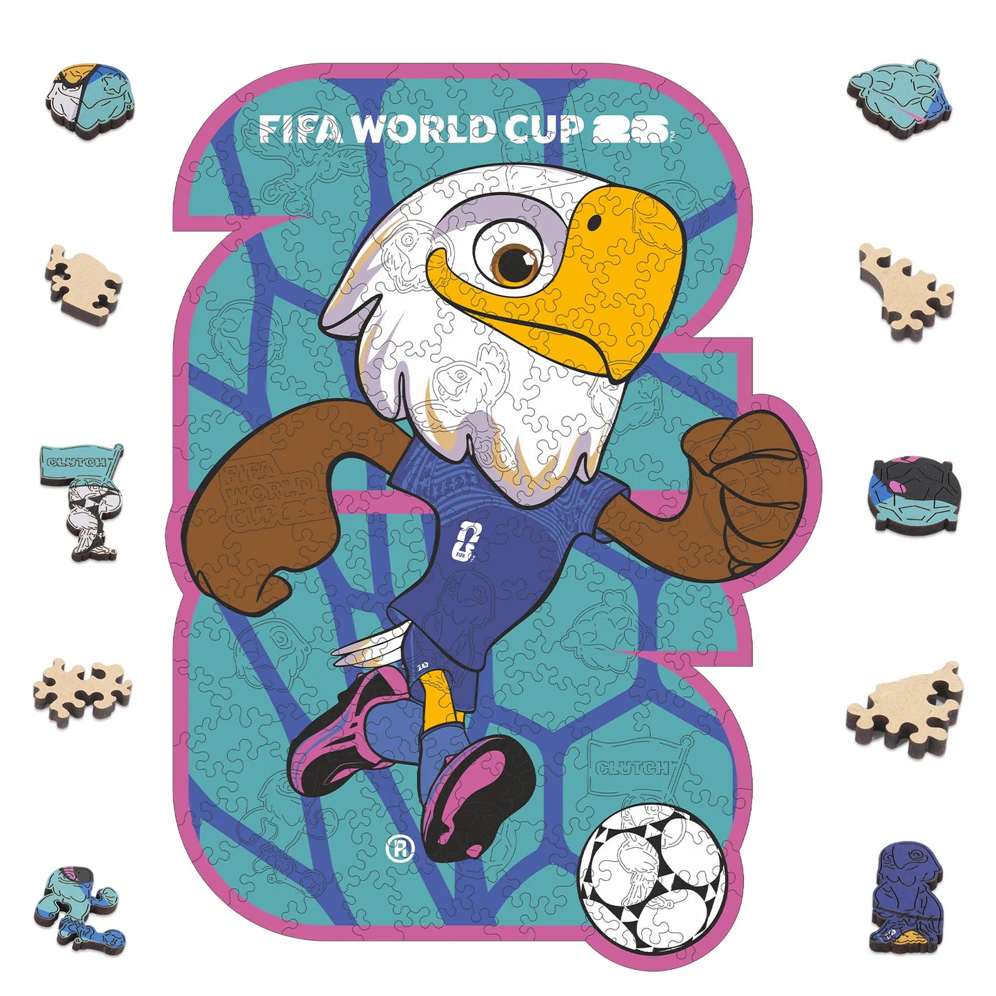 FIFA World Cup 2026 Wooden Jigsaw Puzzle | 150 Pieces, USA Mascots