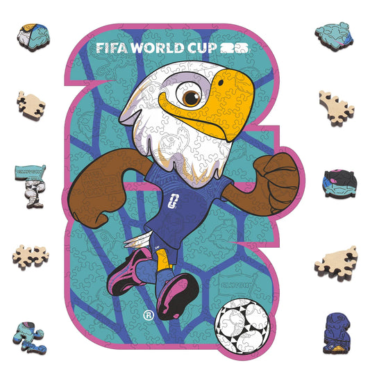 FIFA World Cup 2026 Wooden Jigsaw Puzzle | 150 Pieces, USA Mascots