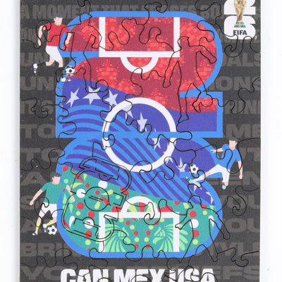 FIFA World Cup 2026 Wooden Puzzle | USACANMEX Host Logo Mini 26PC