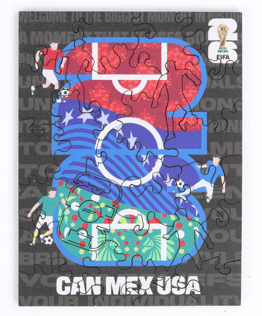 FIFA World Cup 2026 Wooden Puzzle | USACANMEX Host Logo Mini 26PC