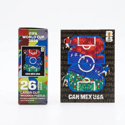 FIFA World Cup 2026 Wooden Puzzle | USACANMEX Host Logo Mini 26PC