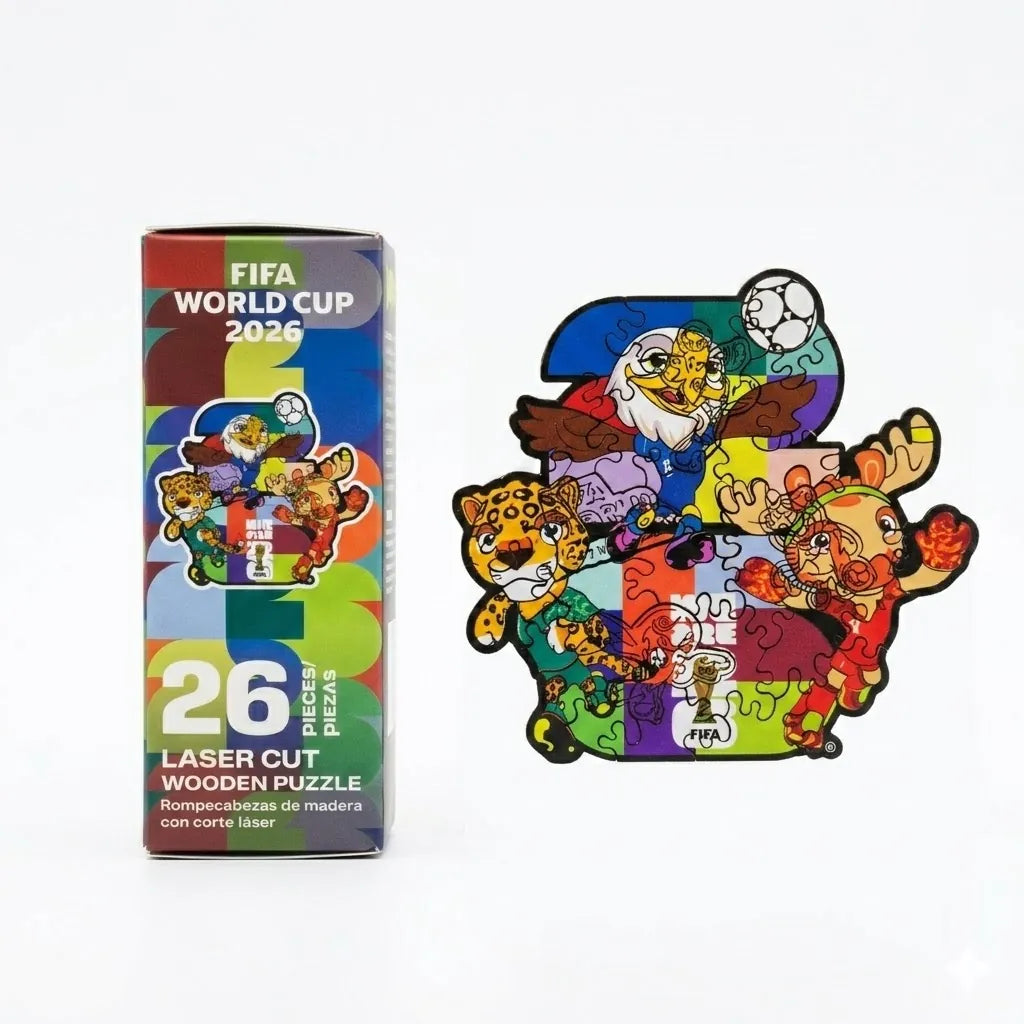 FIFA World Cup 2026 Wooden Jigsaw Puzzle | Host Cities Mosaic Mini 26PC