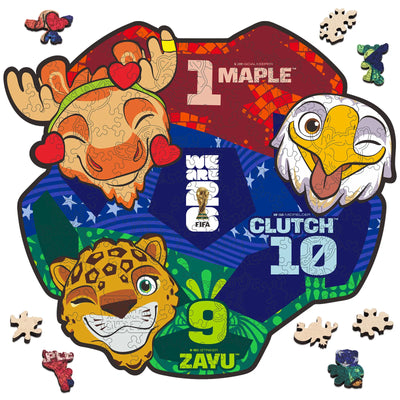 FIFA World Cup 2026 Wooden Jigsaw Puzzle | Emoji Ball Mini 26PC