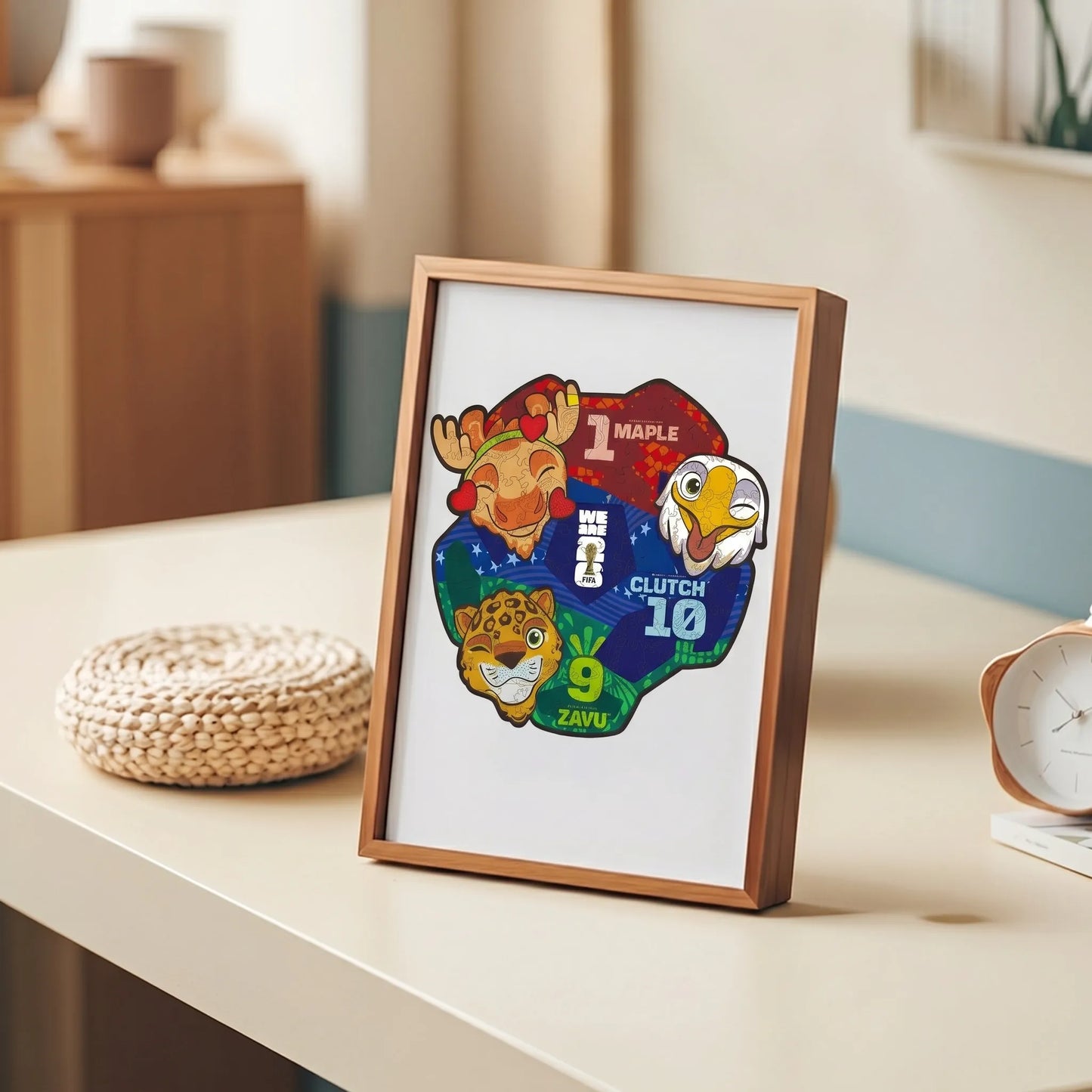 FIFA World Cup 2026 Wooden Jigsaw Puzzle | Emoji Ball Mini 26PC