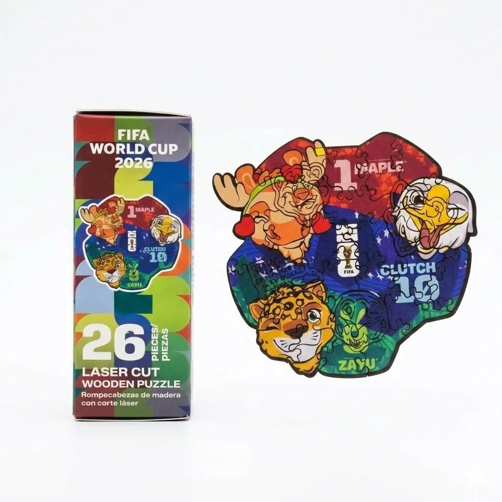 FIFA World Cup 2026 Wooden Jigsaw Puzzle | Emoji Ball Mini 26PC