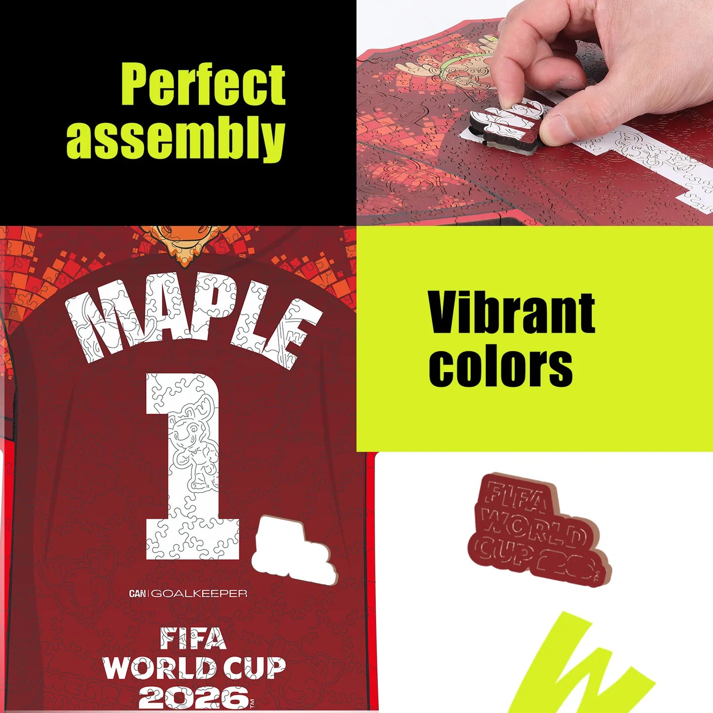 FIFA World Cup 2026 Wooden Jigsaw Puzzle | 200 Pieces, Canada Jersey