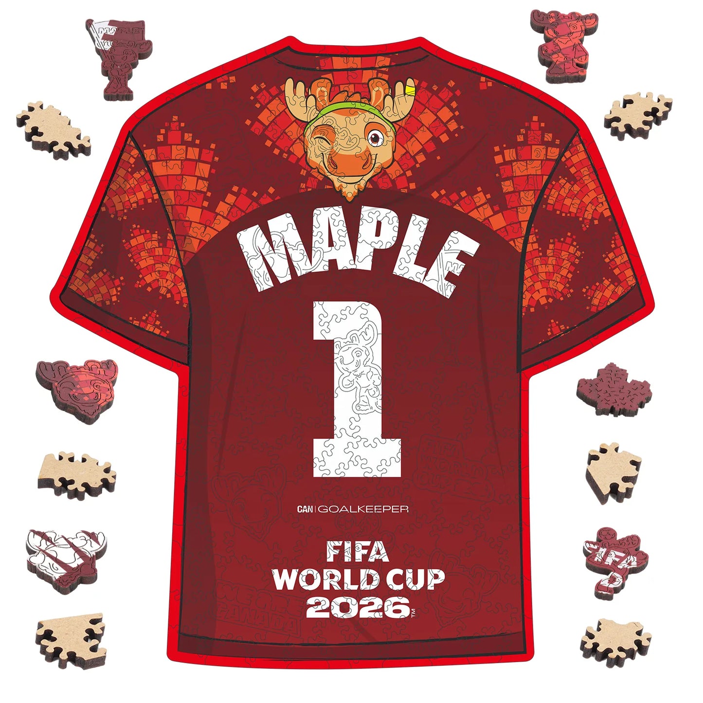 FIFA World Cup 2026 Wooden Jigsaw Puzzle | 200 Pieces, Canada Jersey