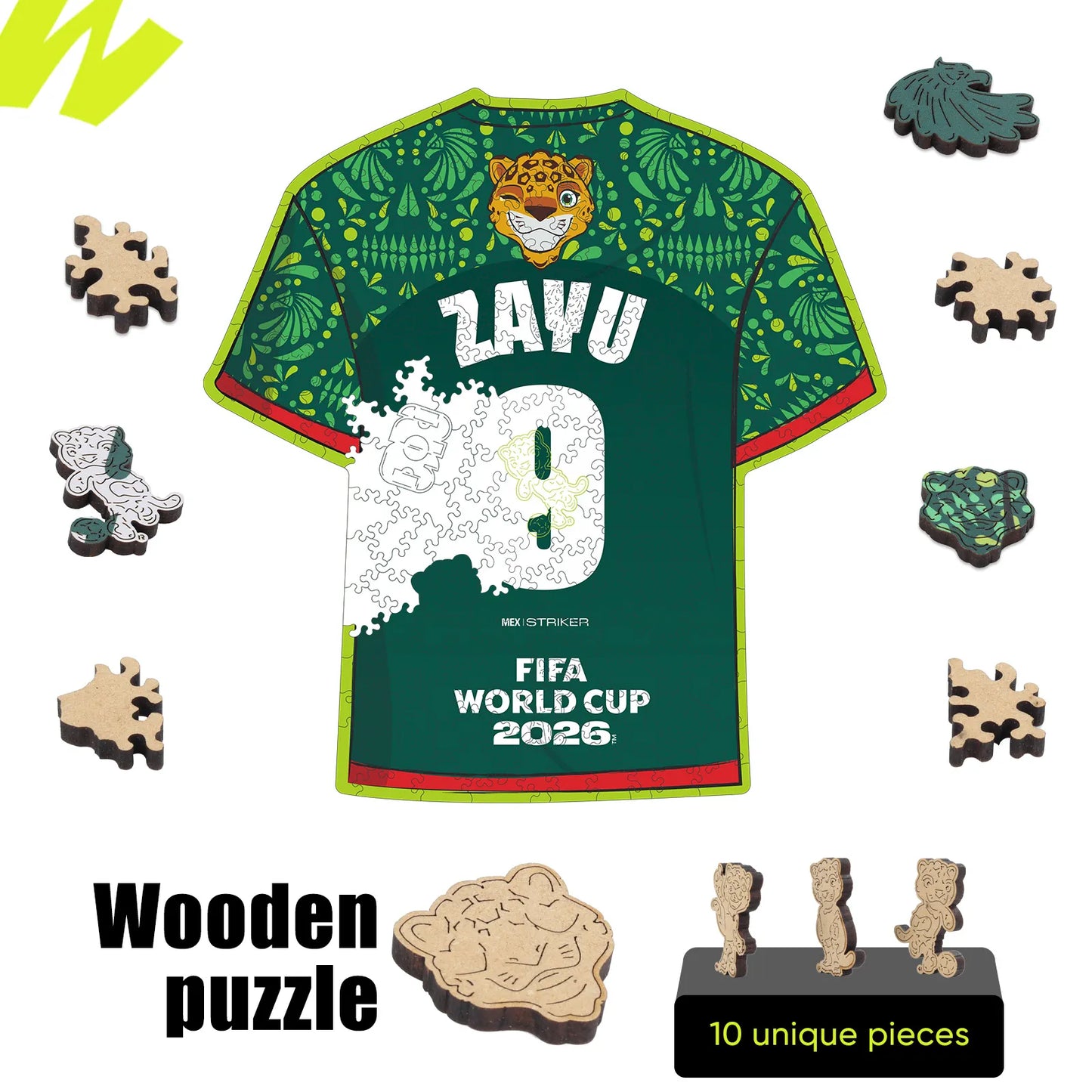 FIFA World Cup 2026 Wooden Jigsaw Puzzle | 200 Pieces, Zayu 9 Jersey