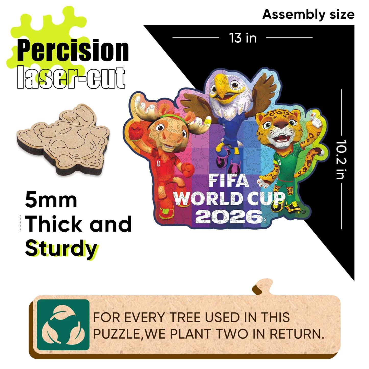 FIFA World Cup 2026 Wooden Jigsaw Puzzle | 200 Pieces, Time To Shine