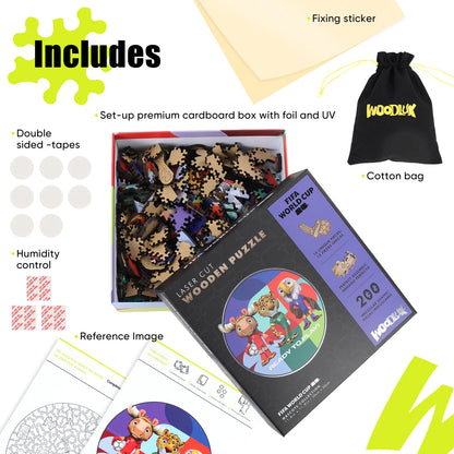 FIFA World Cup 2026 Wooden Jigsaw Puzzle | 200 Pieces, Ready To Play Ball