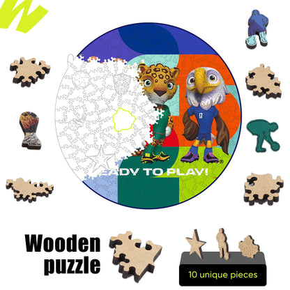FIFA World Cup 2026 Wooden Jigsaw Puzzle | 200 Pieces, Ready To Play Ball
