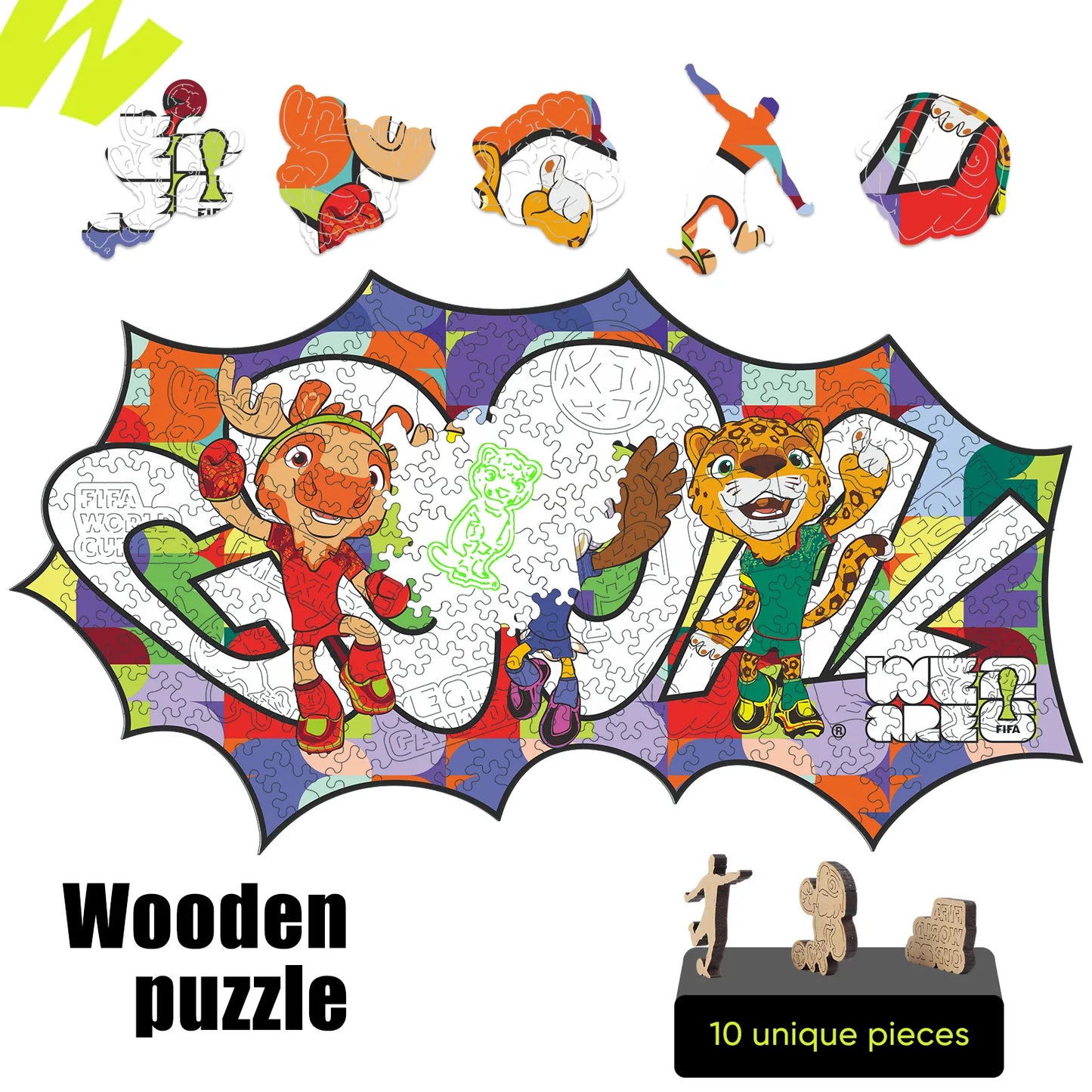 FIFA World Cup 2026 Wooden Jigsaw Puzzle | 200 Pieces, Goooal