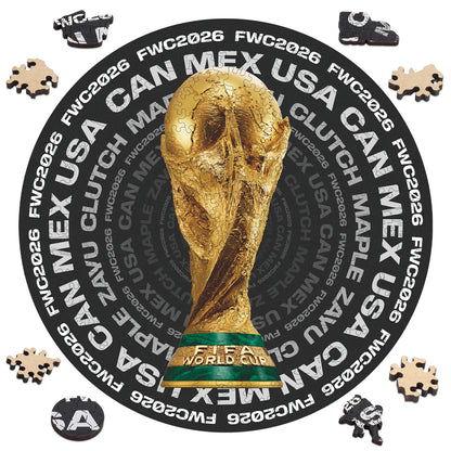 FIFA World Cup 2026 Wooden Jigsaw Puzzle | 200 Pieces, Trophy Circle