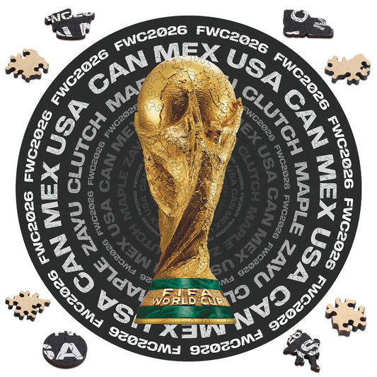 FIFA World Cup 2026 Wooden Jigsaw Puzzle | 200 Pieces, Trophy Circle