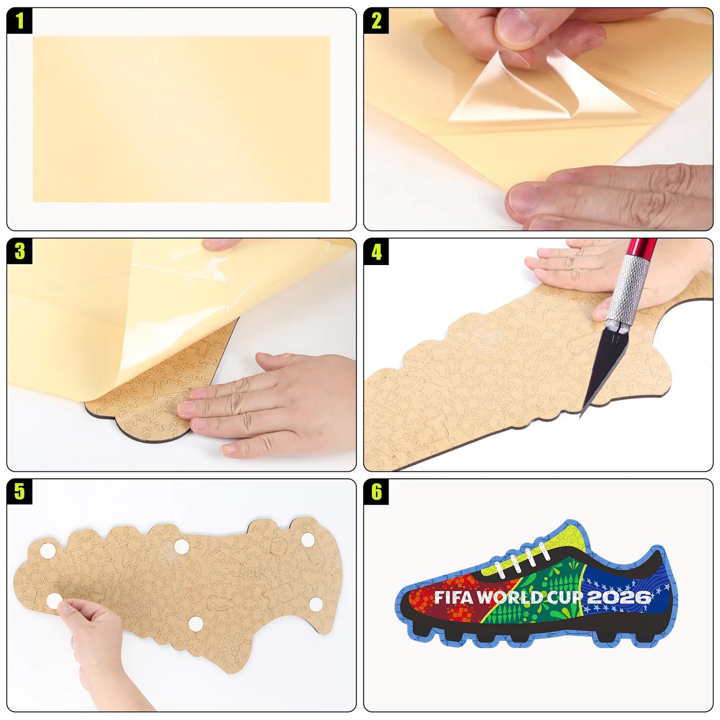 FIFA World Cup 2026 Wooden Jigsaw Puzzle | 200 Pieces, Soccer Boot