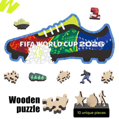 FIFA World Cup 2026 Wooden Jigsaw Puzzle | 200 Pieces, Soccer Boot