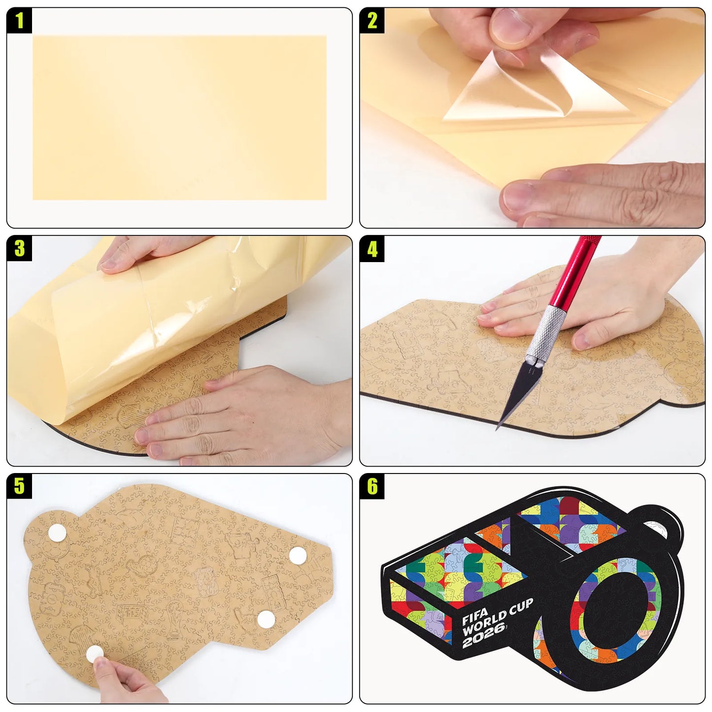 FIFA World Cup 2026 Wooden Jigsaw Puzzle | 200 Pieces, Referee Whistle