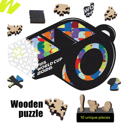 FIFA World Cup 2026 Wooden Jigsaw Puzzle | 200 Pieces, Referee Whistle