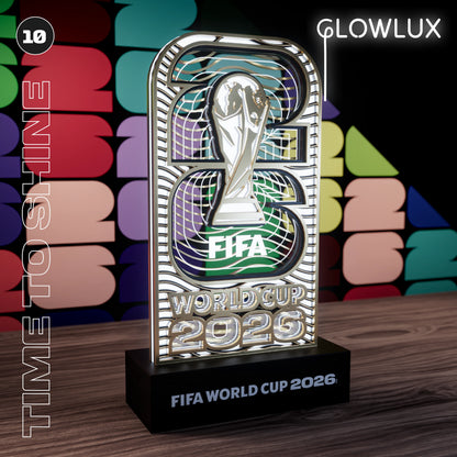 FIFA World Cup 2026 "Time to Shine" 3D LED Lamp | Wooden Night Light Gift for Soccer Fans