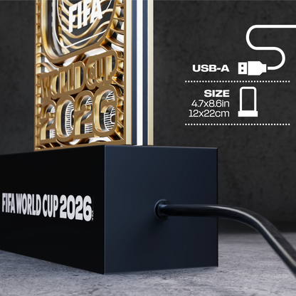 FIFA World Cup 2026 "Time to Shine" 3D LED Lamp | Wooden Night Light Gift for Soccer Fans