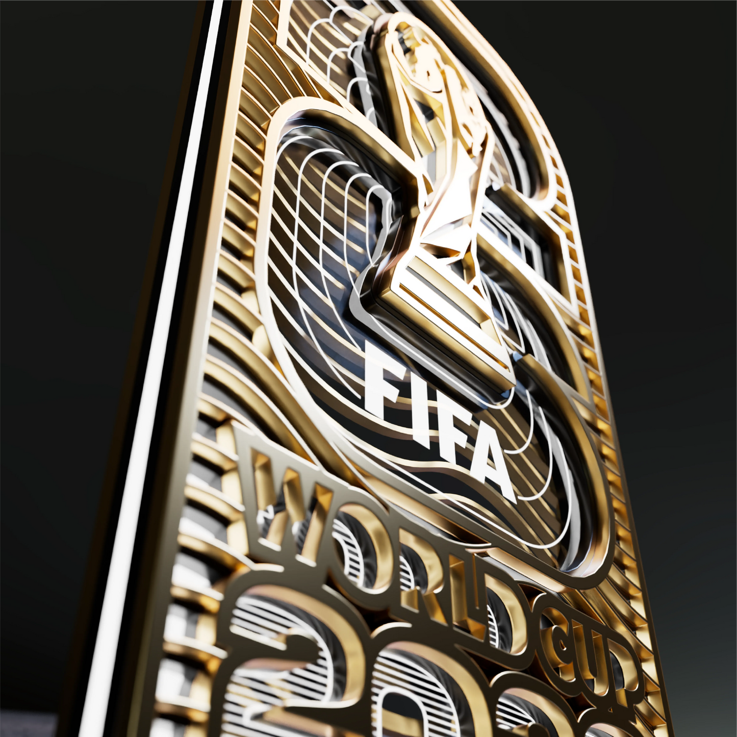 FIFA World Cup 2026 "Time to Shine" 3D LED Lamp | Wooden Night Light Gift for Soccer Fans