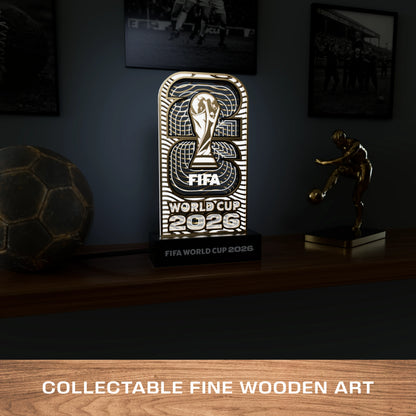 FIFA World Cup 2026 "Time to Shine" 3D LED Lamp | Wooden Night Light Gift for Soccer Fans