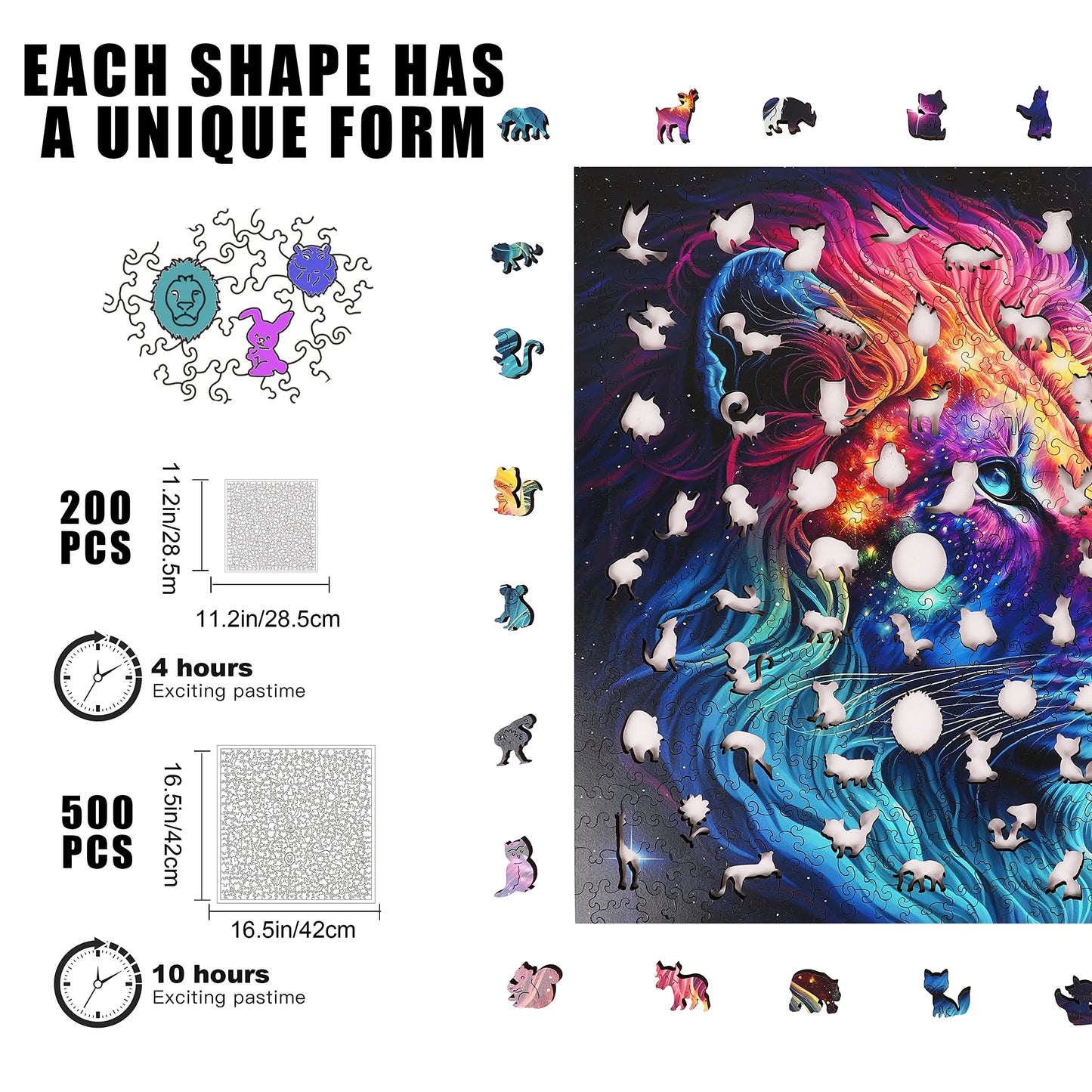 Starry Lion, Wooden Jigsaw Puzzles