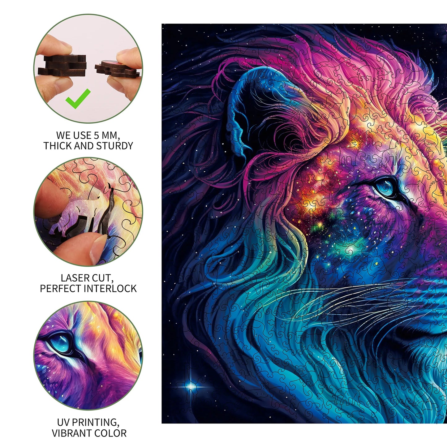Starry Lion, Wooden Jigsaw Puzzles