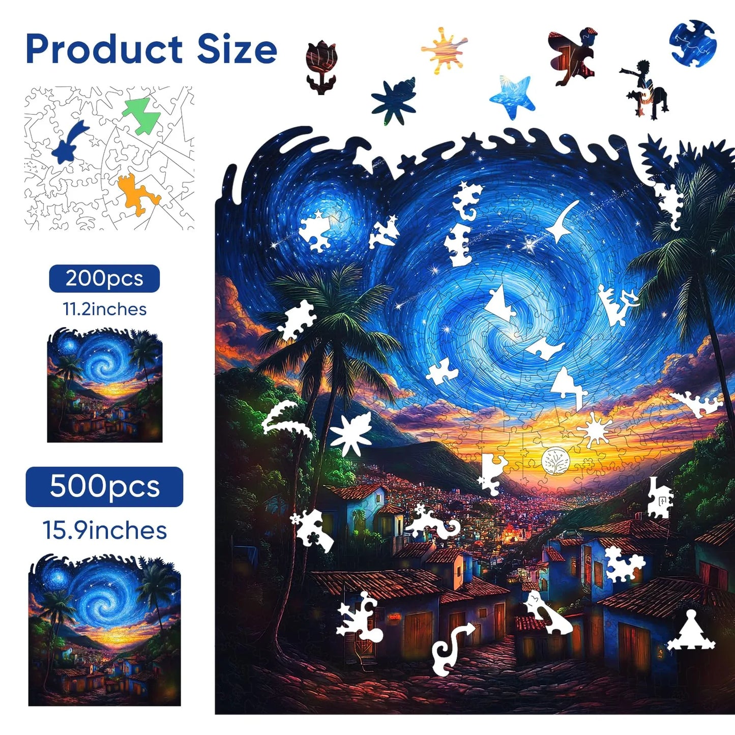 Starry Night, Wooden Jigsaw Puzzles