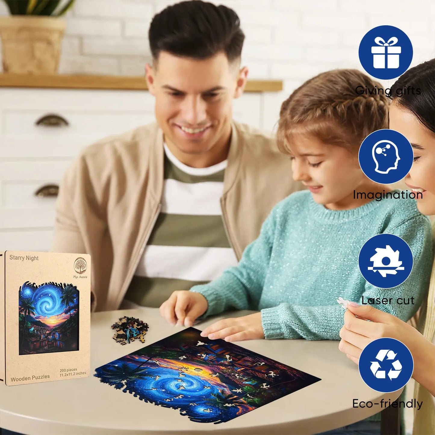 Starry Night, Wooden Jigsaw Puzzles