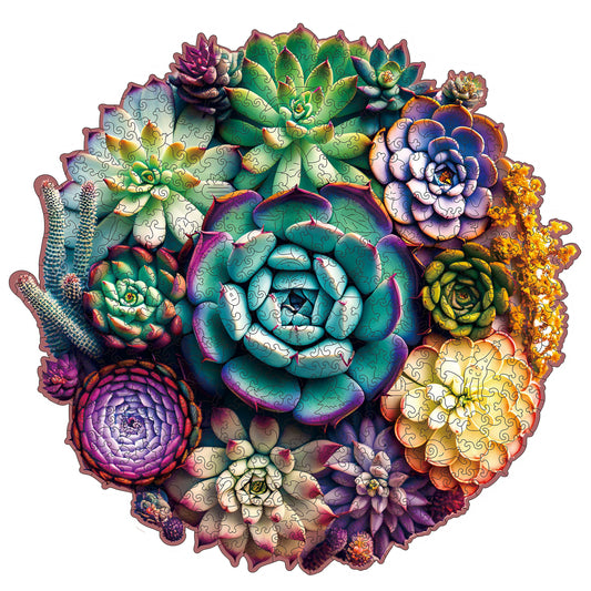 Succulent Plants A, Wooden Jigsaw Puzzles