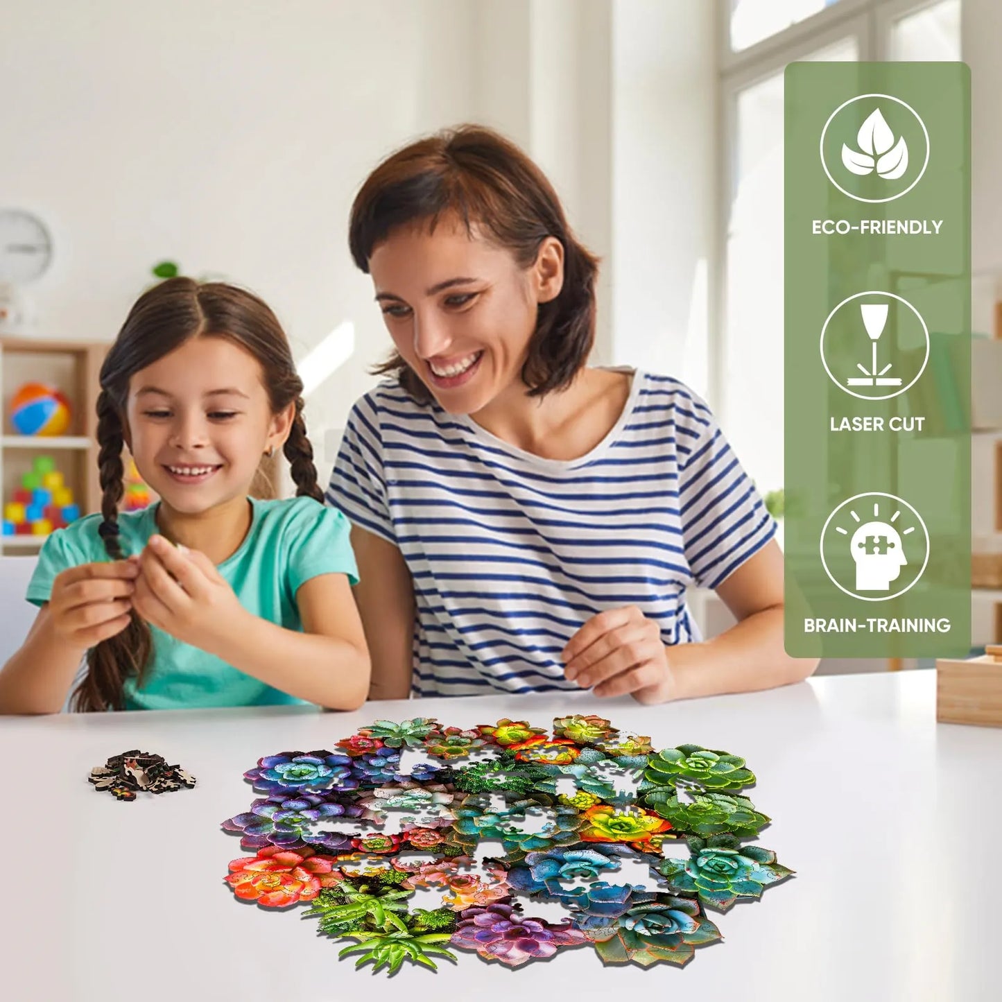 Succulent Plants B, Wooden Jigsaw Puzzles