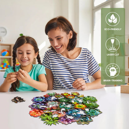 Succulent Plants B, Wooden Jigsaw Puzzles