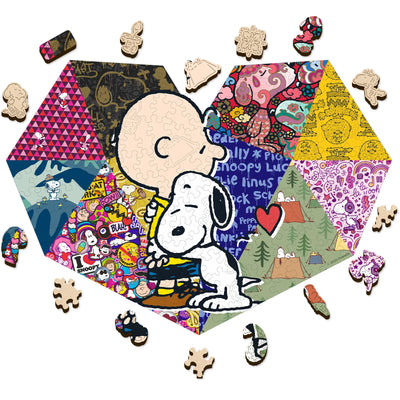 Snoopy Sweet Hugs Wooden Jigsaw Puzzle – Officially Licensed, 200 Unique Pieces | WoodLux