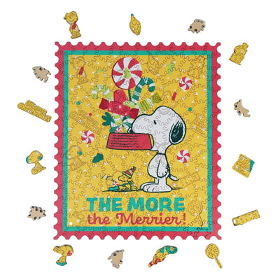 Snoopy The More The Merrier Wooden Jigsaw Puzzle – Officially Licensed, 200 Unique Pieces | WoodLux
