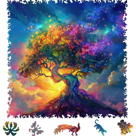 Colorful Tree of Life, Wooden Jigsaw Puzzles