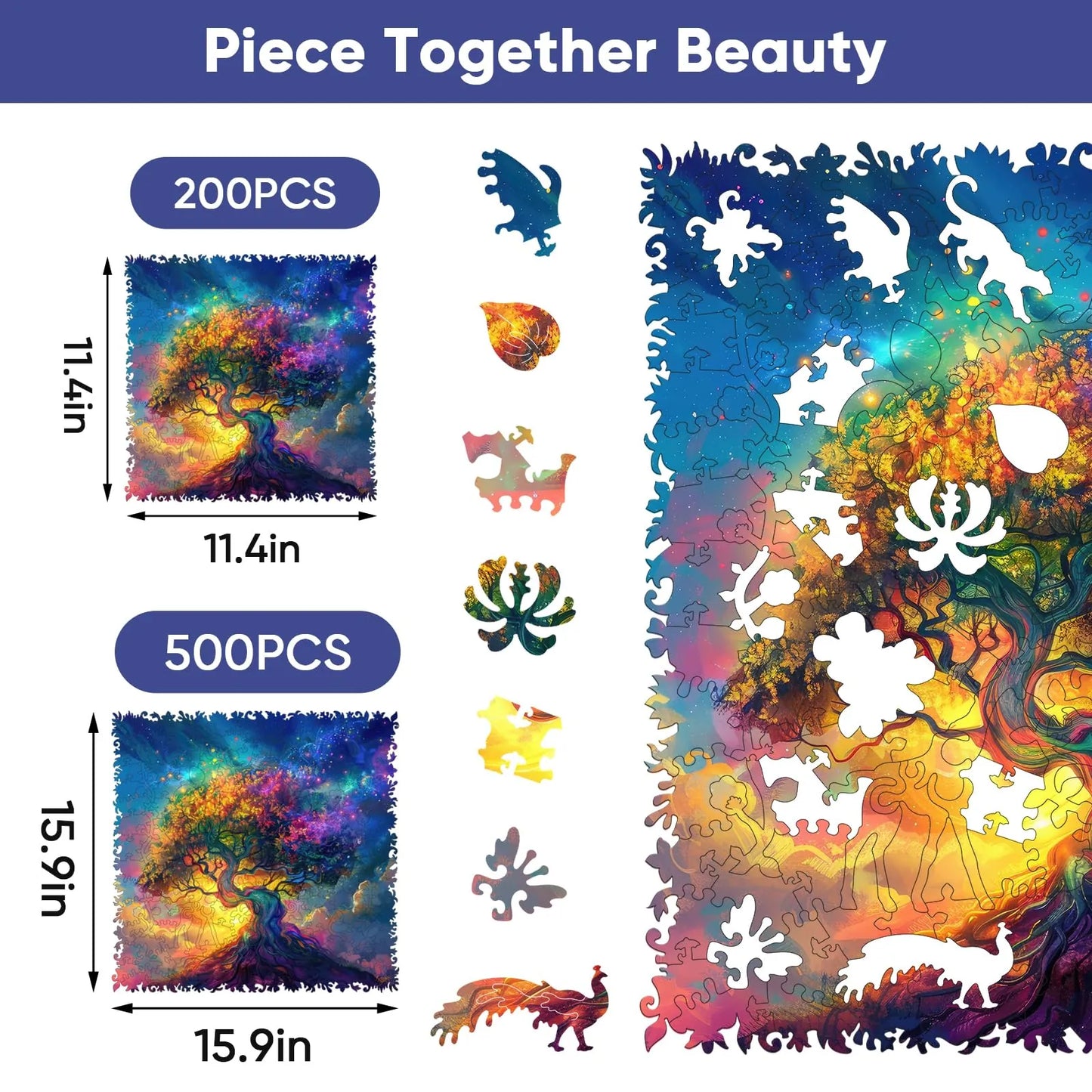 Colorful Tree of Life, Wooden Jigsaw Puzzles